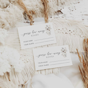 Carte D'accompagnement Fleur sauvage Devine combien de baisers jeu nuptia