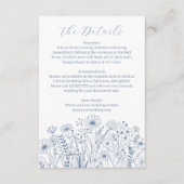 Carte D'accompagnement Fleur sauvage Dusty Blue Boho Détails du Mariage (Devant)
