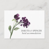 Carte D'accompagnement Fleur sauvage | Fleurs de Bohême violet profond Dé (Devant)