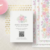 Carte D'accompagnement Fleur sauvage Floral RSVP QR Code Mariage