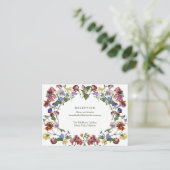 Carte D'accompagnement Fleur sauvage Frame Rustique Boho Mariage Réceptio (Debout devant)