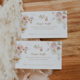 Carte D'accompagnement Fleur sauvage Garden Baby shower Déchets Raffle
