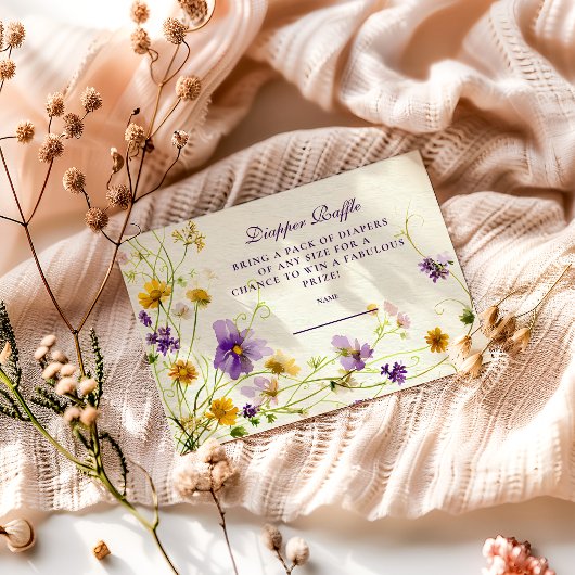 Carte D'accompagnement Fleur sauvage Garden Diapper Raffle