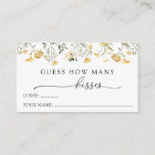 Carte D'accompagnement Fleur sauvage Jaune Délicat Devine Combien De Bais (Devant)