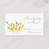 Carte D'accompagnement Fleur sauvage Jaune Devinez combien de bonbons jeu (Devant)