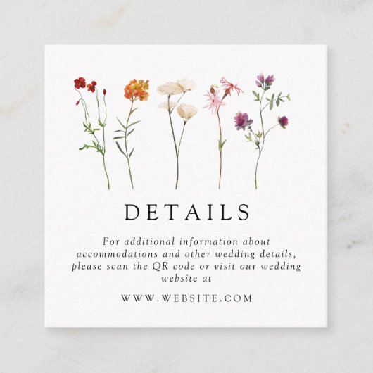 Carte D'accompagnement Fleur sauvage Lesbian Pride Floral Mariage QR Code (Devant)