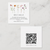 Carte D'accompagnement Fleur sauvage Lesbian Pride Floral Mariage QR Code (Devant / Derrière)