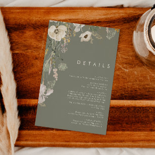 Carte D'accompagnement Fleur sauvage lunatique Détails de l'écran vert