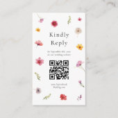 Carte D'accompagnement Fleur sauvage Mariage RSVP QR Code (Devant)