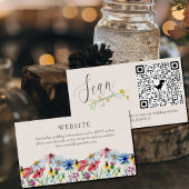 Carte D'accompagnement Fleur sauvage Mariage site web en ligne RSVP QR Co