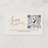 Carte D'accompagnement Fleur sauvage Mariage site web en ligne RSVP QR Co (Dos)