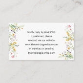 Carte D'accompagnement Fleur sauvage Mariage Site web insérer QR CODE (Dos)