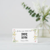 Carte D'accompagnement Fleur sauvage Mariage Site web insérer QR CODE (Debout devant)