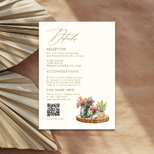 Carte D'accompagnement Fleur sauvage Mason Jar Boho détail mariage bohème