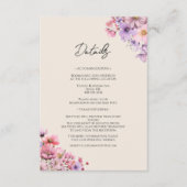 Carte D'accompagnement Fleur sauvage moderne Beige Mariage Détails (Devant)