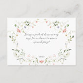 Carte D'accompagnement Fleur sauvage Moderne Neutre Baby shower couche (Dos)