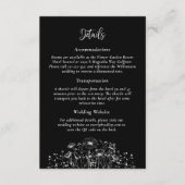 Carte D'accompagnement Fleur sauvage noir blanc QR Code Détails Mariage (Devant)