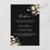 Carte D'accompagnement Fleur sauvage Noir classique Noir Noir Mariage Réc (Devant)
