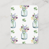 Carte D'accompagnement Fleur sauvage Papillon Jar Bohemian Diaper Raffle (Dos)