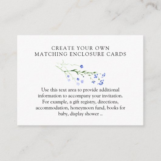 Carte D'accompagnement Fleur sauvage pourpre Créez votre propre blanc (Devant)