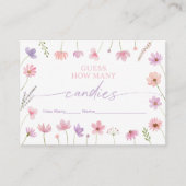 Carte D'accompagnement Fleur sauvage rose violet Devine Combien De Jeu De (Devant)