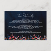 Carte D'accompagnement Fleur sauvage Rustic Boho Floral Navy Détails du M (Devant)