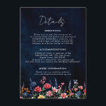 Carte D'accompagnement Fleur sauvage Rustic Boho Floral Navy Détails du M<br><div class="desc">Célébrez votre amour avec cette carte de détails mariages vibrante avec un design fleur sauvage aquarelle dans les tons rose, violet et vert. Parfait pour les mariages de jardin, de printemps ou de style rustique, cet invitation d'inspiration nature allie délicats accents floraux à une typographie élégante, créant une touche fantaisiste...</div>