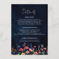 Fleur sauvage Rustic Boho Floral Navy Détails du M