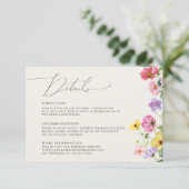 Carte D'accompagnement Fleur sauvage Rustic Chic Floral Boho Détails du M (Debout devant)