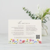 Carte D'accompagnement Fleur sauvage Rustic Chic Floral Mariage campagnar (Debout devant)