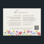 Carte D'accompagnement Fleur sauvage Rustic Chic Floral Mariage campagnar<br><div class="desc">Célébrez votre histoire d'amour avec cette élégante carte de mariage floral détails photo QR code boîtier avec un design de fleur sauvage d'aquarelle et script de calligraphie moderne. Parfait pour un mariage de jardin, une cérémonie en plein air ou une célébration boho rustique, ce design mêle des éléments floral fantaisistes...</div>