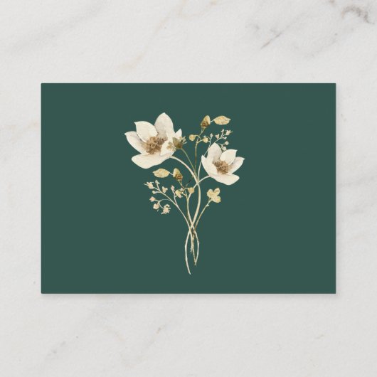 Carte D'accompagnement Fleur sauvage Rustique Frame Emerald Réception ver (Dos)