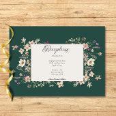 Carte D'accompagnement Fleur sauvage Rustique Frame Emerald Réception ver