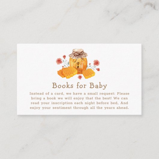 Carte D'accompagnement Fleur sauvage Rustique Honey Bee Livres Pour Baby  (Devant)