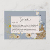 Carte D'accompagnement Fleur sauvage rustique Monogramme Dusty Détails (Devant)