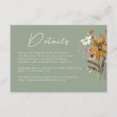 Carte D'accompagnement Fleur sauvage Sage Green Boho Détails du Mariage (Devant)