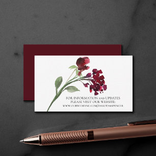 Carte D'accompagnement Fleur sauvage   Site Web de Crimson Red Bohemian F