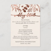 Carte D'accompagnement Fleur sauvage Spring Wedding Détails | RSVP | Code (Devant)