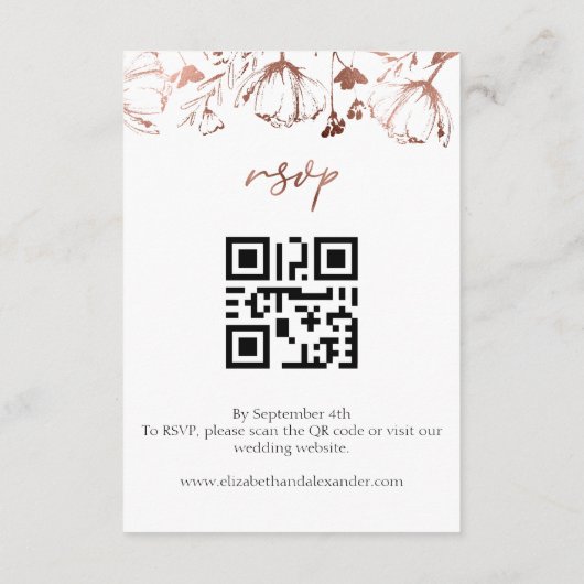 Carte D'accompagnement Fleur sauvage Spring Wedding Détails | RSVP | Code (Dos)