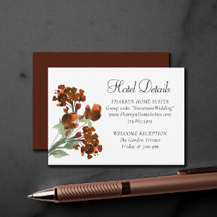 Carte D'accompagnement Fleur sauvage Terracotta Orange Bohemian Détails