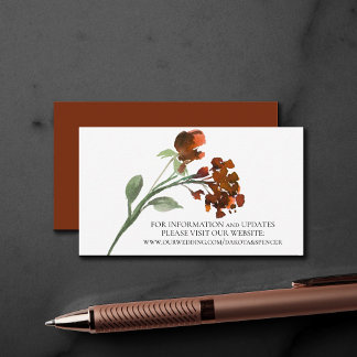 Carte D'accompagnement Fleur sauvage | Terracotta Orange Bohemian Website