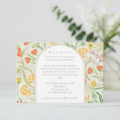 Carte D'accompagnement Fleur sauvage Wild Meadow Détails du Mariage (Debout devant)