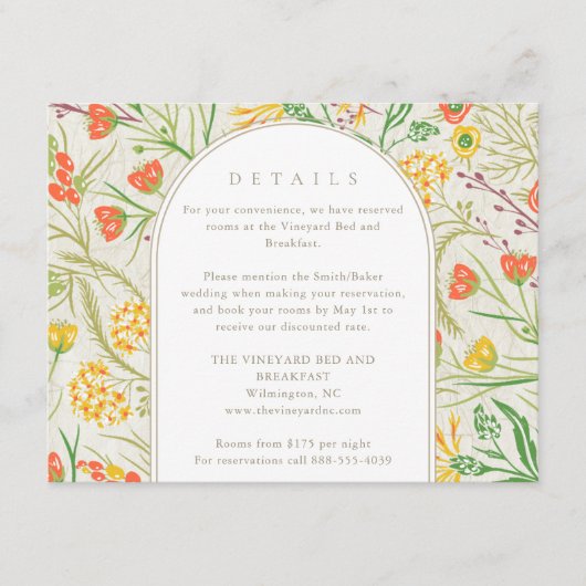 Carte D'accompagnement Fleur sauvage Wild Meadow Mariage extérieur (Devant)