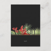 Carte D'accompagnement Fleur tropicale et détails feuille de mariage fonc (Dos)