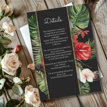 Fleur tropicale et détails feuille de mariage fonc