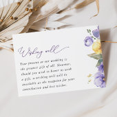 Carte D'accompagnement Fleur violette, Fleur Jaune, Souhaite Mariage