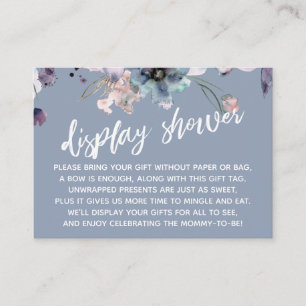 Carte D'accompagnement Fleurs à l'aquarelle Présentation Bleu Poussiéreux
