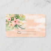 Carte D'accompagnement Fleurs aquarelles de corail Tombola  (Dos)