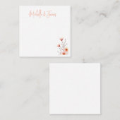 Carte D'accompagnement Fleurs aquarelles professionnelles tendance (Devant / Derrière)