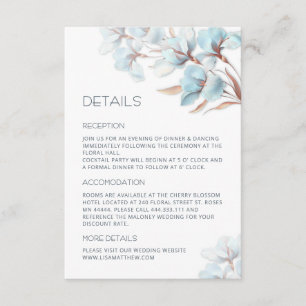 Carte D'accompagnement Fleurs artistiques turquoise or rose